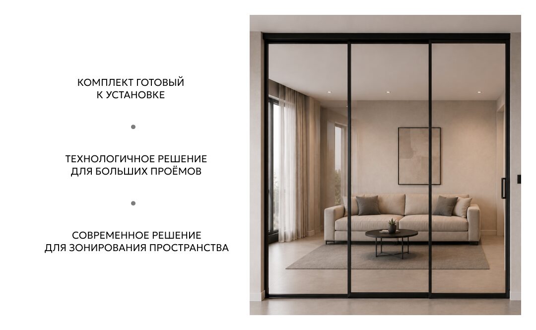 Раздвижная перегородка 3х2,5 метра